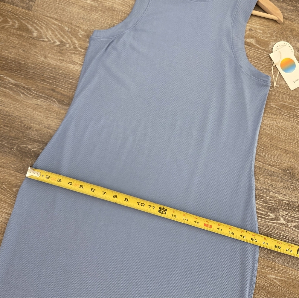 Vuori Women's Pose Modern Dress Bluebell NWT Ribbed Modal Rayon Maxi - Picture 4 of 12